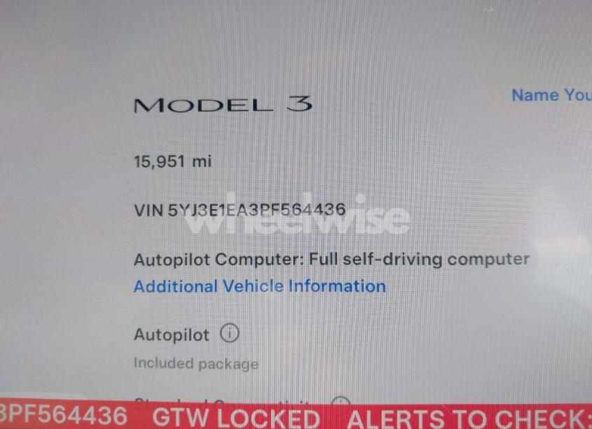 Photo 7 of 2023 Tesla Model 3 REAR-WHEEL DRIVE (VIN 5YJ3E1EA3PF564436)