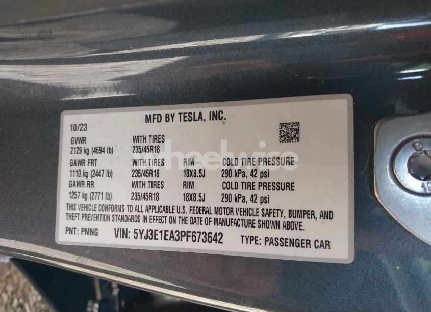 Photo 9 of 2023 Tesla Model 3 REAR-WHEEL DRIVE (VIN 5YJ3E1EA3PF673642)