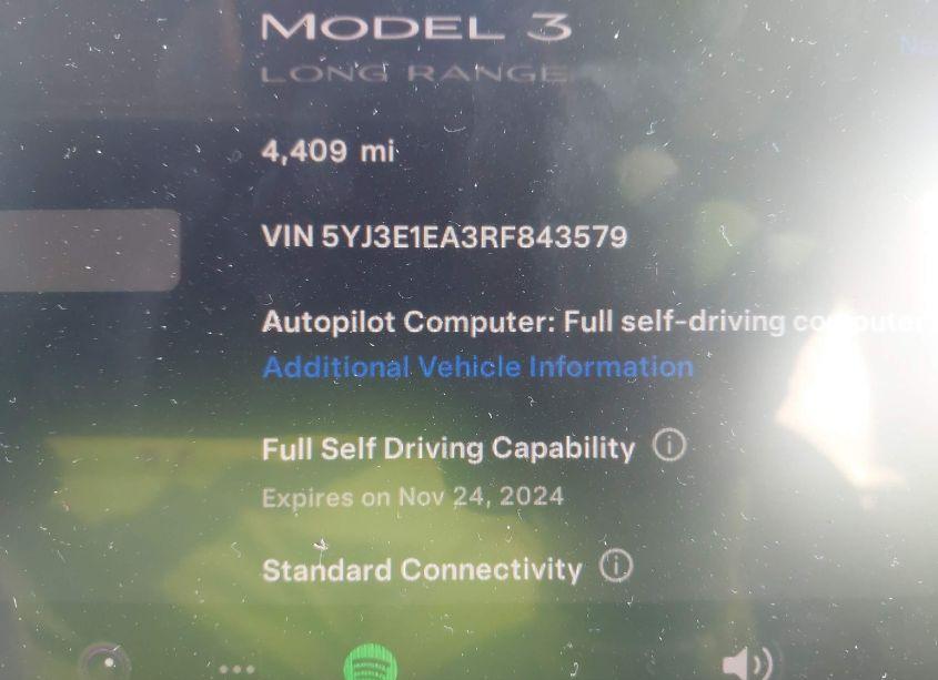 Photo 7 of 2024 Tesla Model 3 REAR-WHEEL DRIVE (VIN 5YJ3E1EA3RF843579)