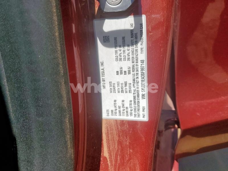 Photo 4 of 2025 TESLA MODEL 3 (VIN 5YJ3E1EA3SF997148)