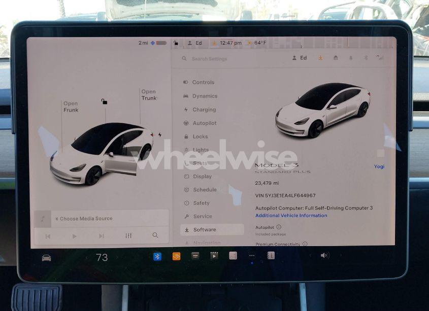 Photo 7 of 2020 Tesla Model 3 STANDARD RANGE PLUS REAR-WHEEL DRIVE/STANDARD RANGE REAR-WHEEL DRIVE (VIN 5YJ3E1EA4LF644967)