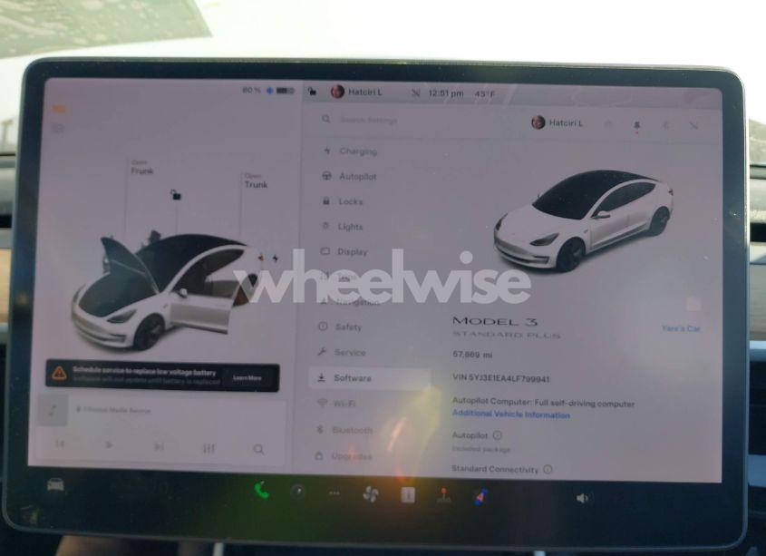 Photo 7 of 2020 Tesla Model 3 STANDARD RANGE PLUS REAR-WHEEL DRIVE/STANDARD RANGE REAR-WHEEL DRIVE (VIN 5YJ3E1EA4LF799941)