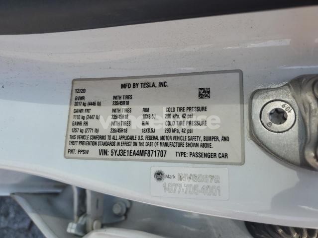 Photo 9 of 2021 TESLA MODEL 3 N/A (VIN 5YJ3E1EA4MF871707)