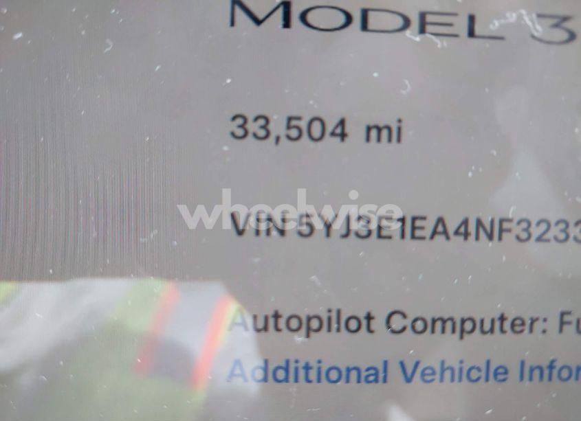 Photo 14 of 2022 Tesla Model 3 REAR-WHEEL DRIVE (VIN 5YJ3E1EA4NF323322)