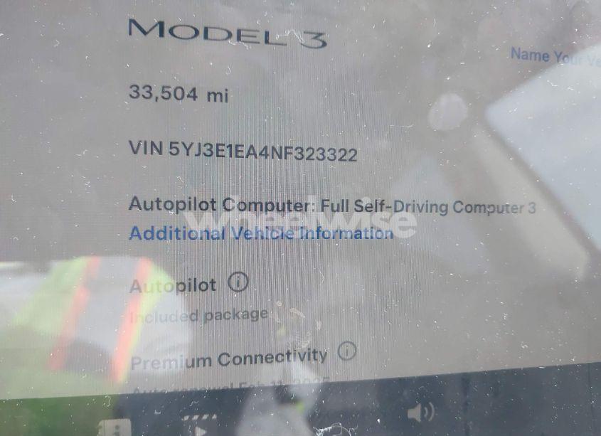 Photo 7 of 2022 Tesla Model 3 REAR-WHEEL DRIVE (VIN 5YJ3E1EA4NF323322)