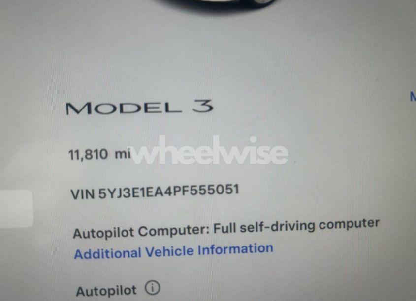 Photo 7 of 2023 Tesla Model 3 REAR-WHEEL DRIVE (VIN 5YJ3E1EA4PF555051)