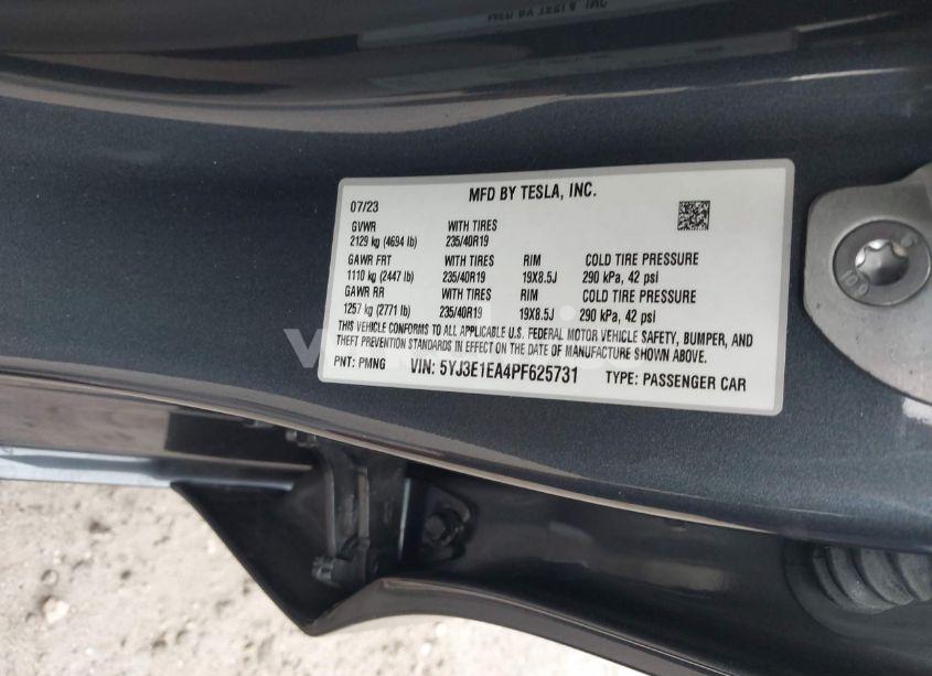 Photo 9 of 2023 Tesla Model 3 REAR-WHEEL DRIVE (VIN 5YJ3E1EA4PF625731)