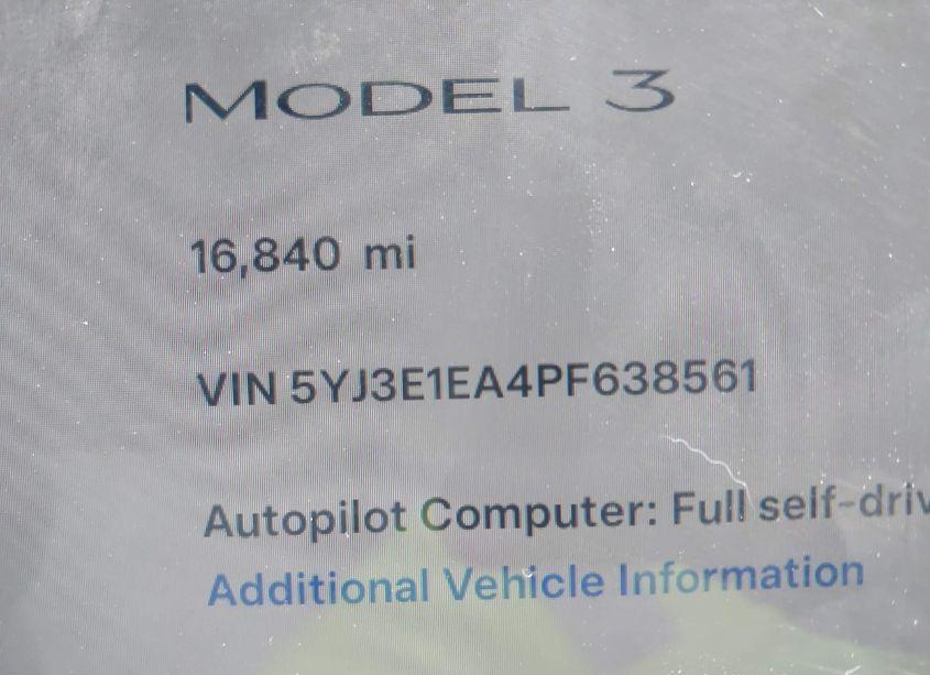 Photo 9 of 2023 Tesla Model 3 REAR-WHEEL DRIVE (VIN 5YJ3E1EA4PF638561)