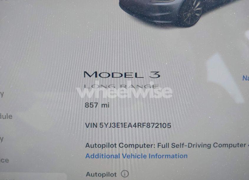 Photo 7 of 2024 Tesla Model 3 LONG RANGE DUAL MOTOR ALL-WHEEL DRIVE/REAR-WHEEL DRIVE (VIN 5YJ3E1EA4RF872105)