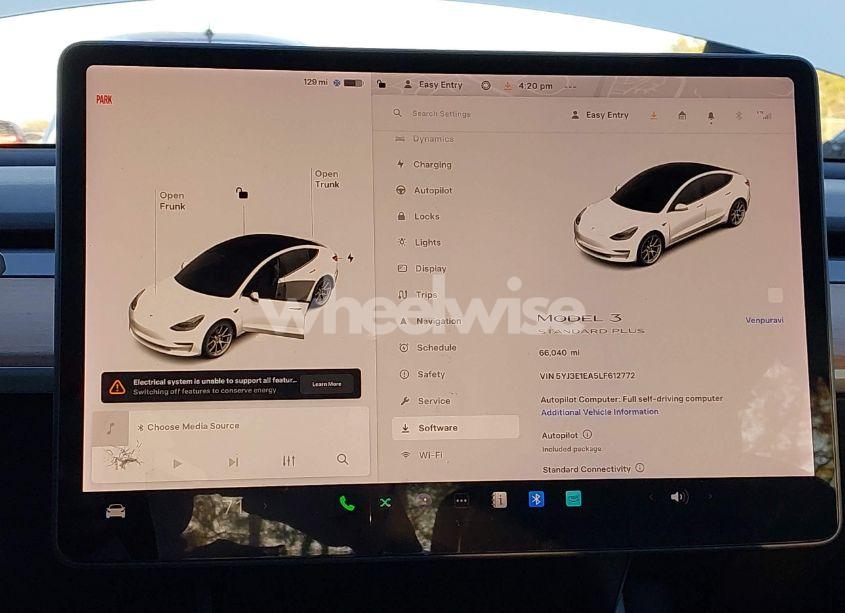 Photo 7 of 2020 Tesla Model 3 STANDARD RANGE PLUS REAR-WHEEL DRIVE/STANDARD RANGE REAR-WHEEL DRIVE (VIN 5YJ3E1EA5LF612772)