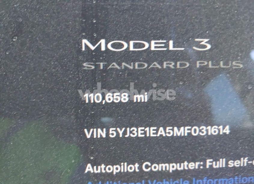 Photo 15 of 2021 Tesla Model 3 STANDARD RANGE PLUS REAR-WHEEL DRIVE (VIN 5YJ3E1EA5MF031614)