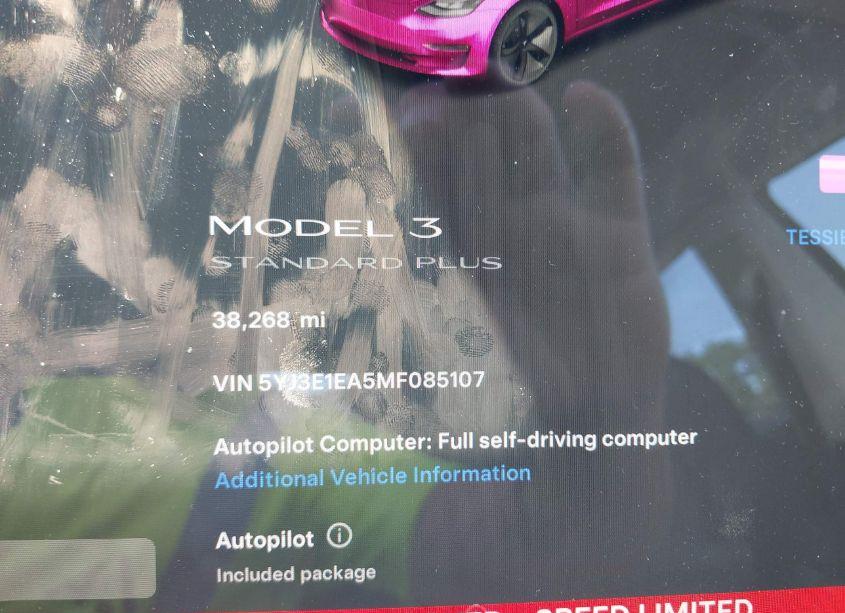 Photo 7 of 2021 Tesla Model 3 STANDARD RANGE PLUS REAR-WHEEL DRIVE (VIN 5YJ3E1EA5MF085107)