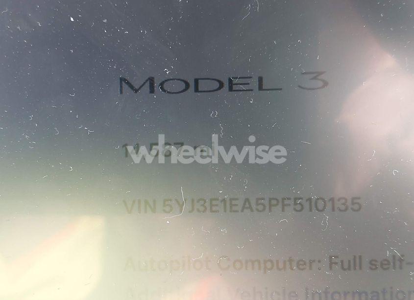 Photo 14 of 2023 Tesla Model 3 REAR-WHEEL DRIVE (VIN 5YJ3E1EA5PF510135)