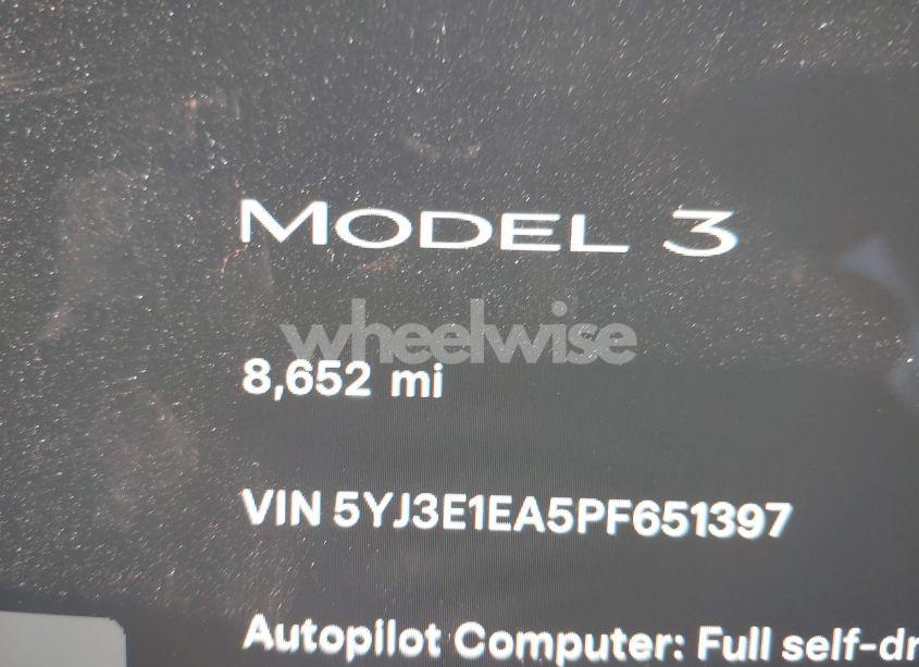 Photo 7 of 2023 Tesla Model 3 REAR-WHEEL DRIVE (VIN 5YJ3E1EA5PF651397)