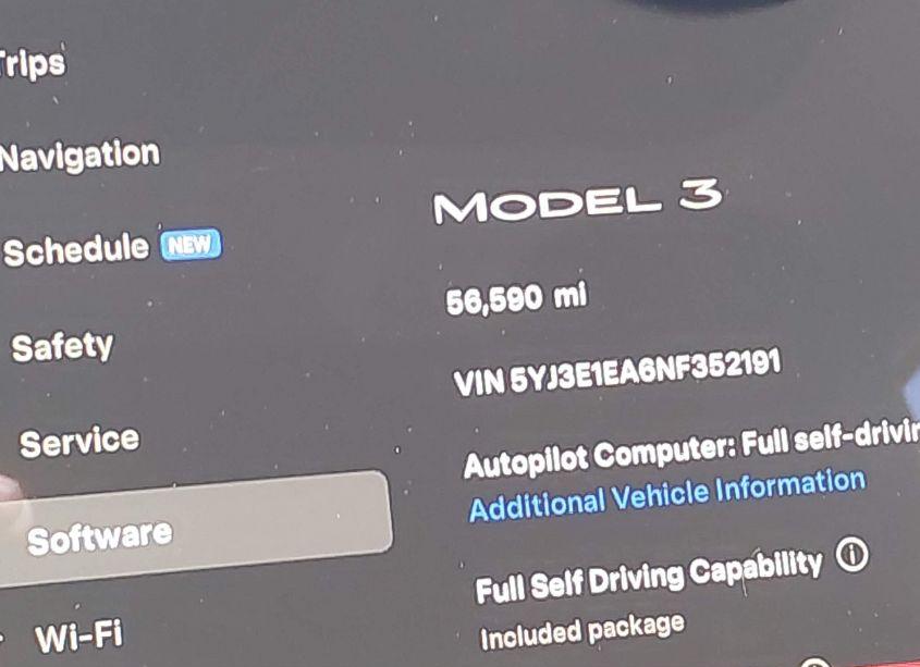 Photo 14 of 2022 Tesla Model 3 REAR-WHEEL DRIVE (VIN 5YJ3E1EA6NF352191)