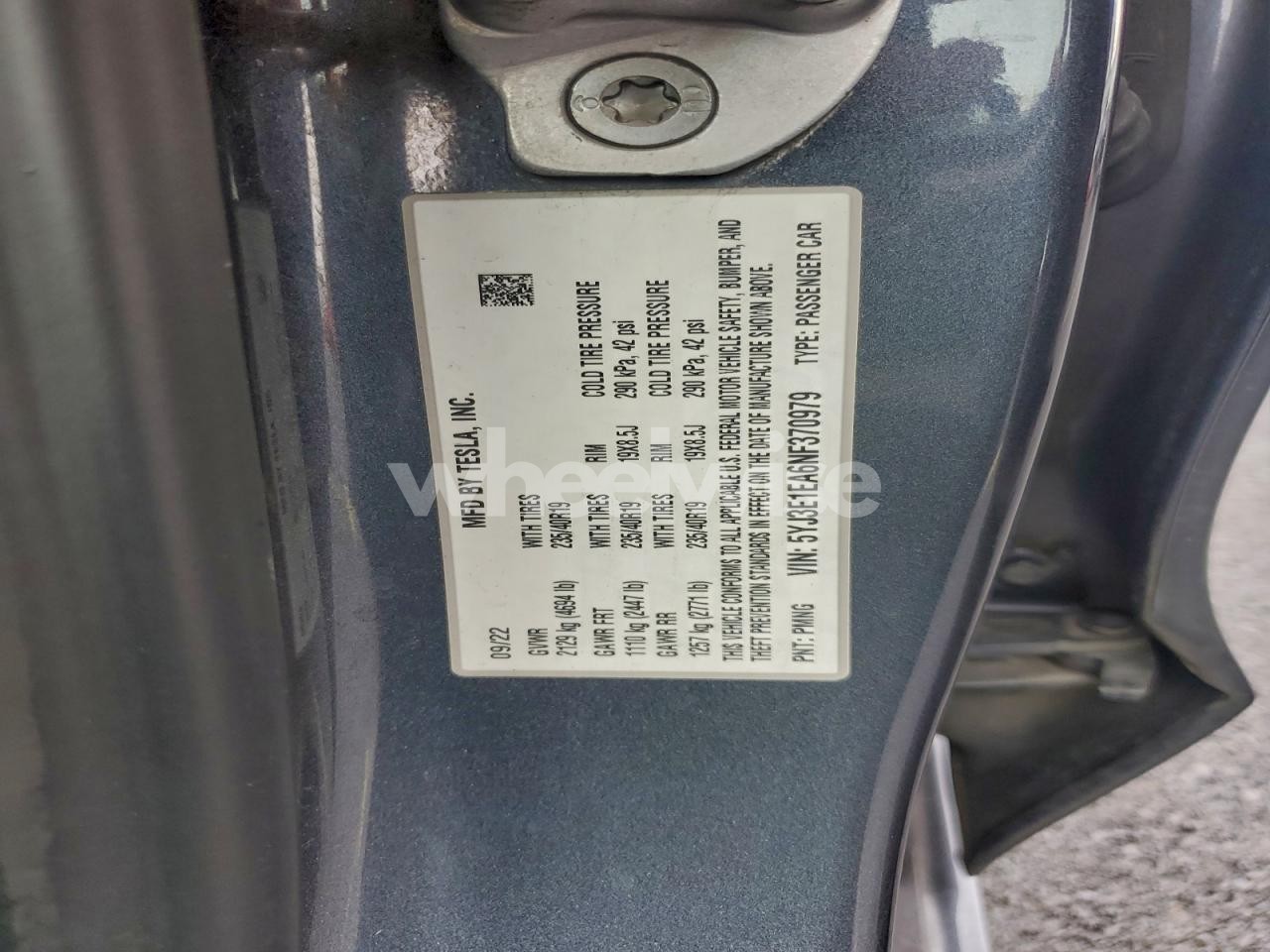 Photo 13 of 2022 TESLA MODEL 3 (VIN 5YJ3E1EA6NF370979)