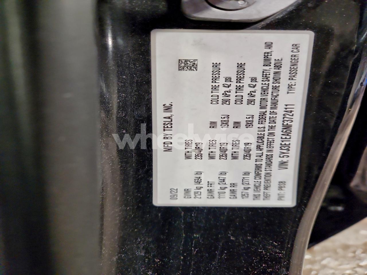 Photo 12 of 2022 TESLA MODEL 3 (VIN 5YJ3E1EA6NF372411)