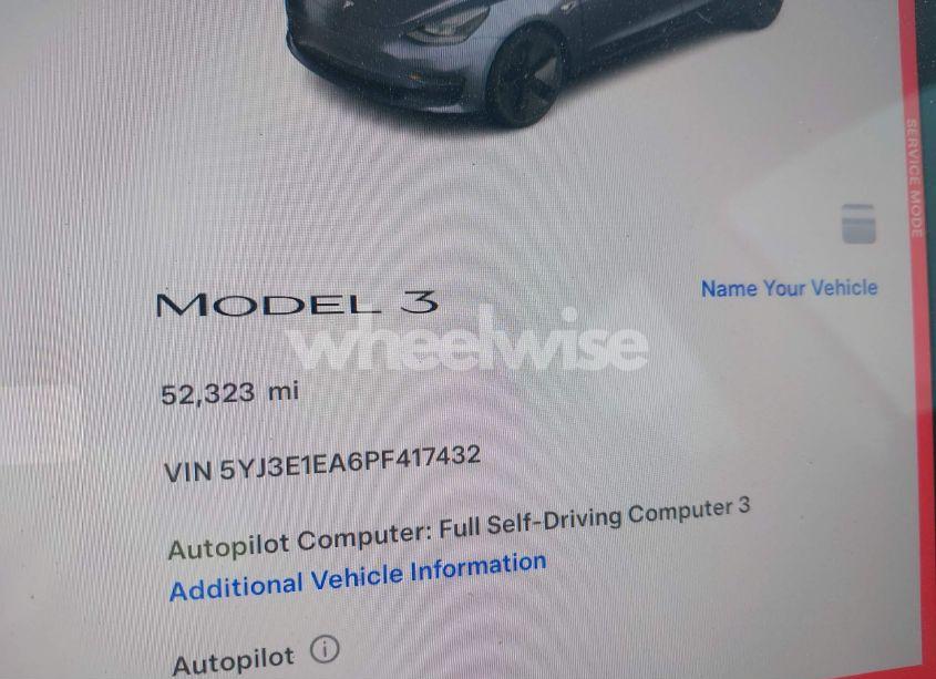 Photo 7 of 2023 Tesla Model 3 REAR-WHEEL DRIVE (VIN 5YJ3E1EA6PF417432)