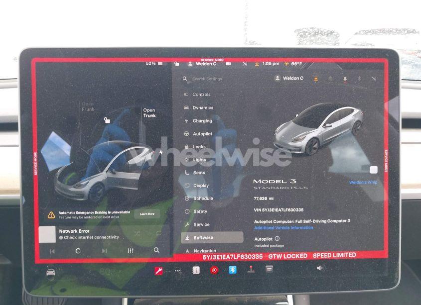 Photo 7 of 2020 Tesla Model 3 STANDARD RANGE PLUS REAR-WHEEL DRIVE/STANDARD RANGE REAR-WHEEL DRIVE (VIN 5YJ3E1EA7LF630335)