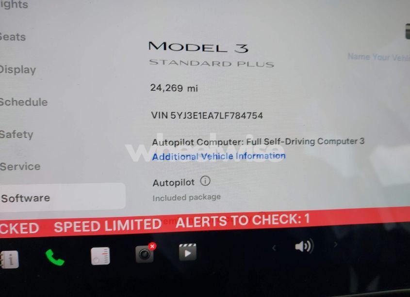 Photo 15 of 2020 Tesla Model 3 STANDARD RANGE PLUS REAR-WHEEL DRIVE/STANDARD RANGE REAR-WHEEL DRIVE (VIN 5YJ3E1EA7LF784754)