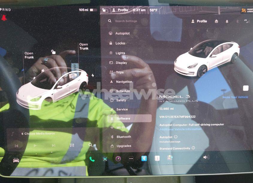 Photo 7 of 2021 Tesla Model 3 STANDARD RANGE PLUS REAR-WHEEL DRIVE (VIN 5YJ3E1EA7MF994322)