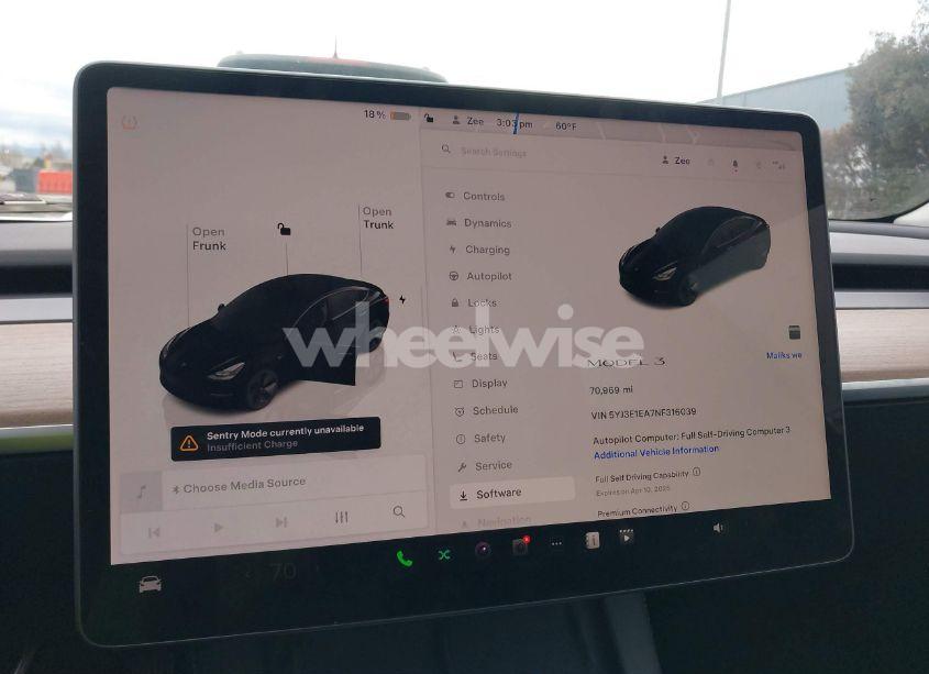 Photo 18 of 2022 Tesla Model 3 REAR-WHEEL DRIVE (VIN 5YJ3E1EA7NF316039)