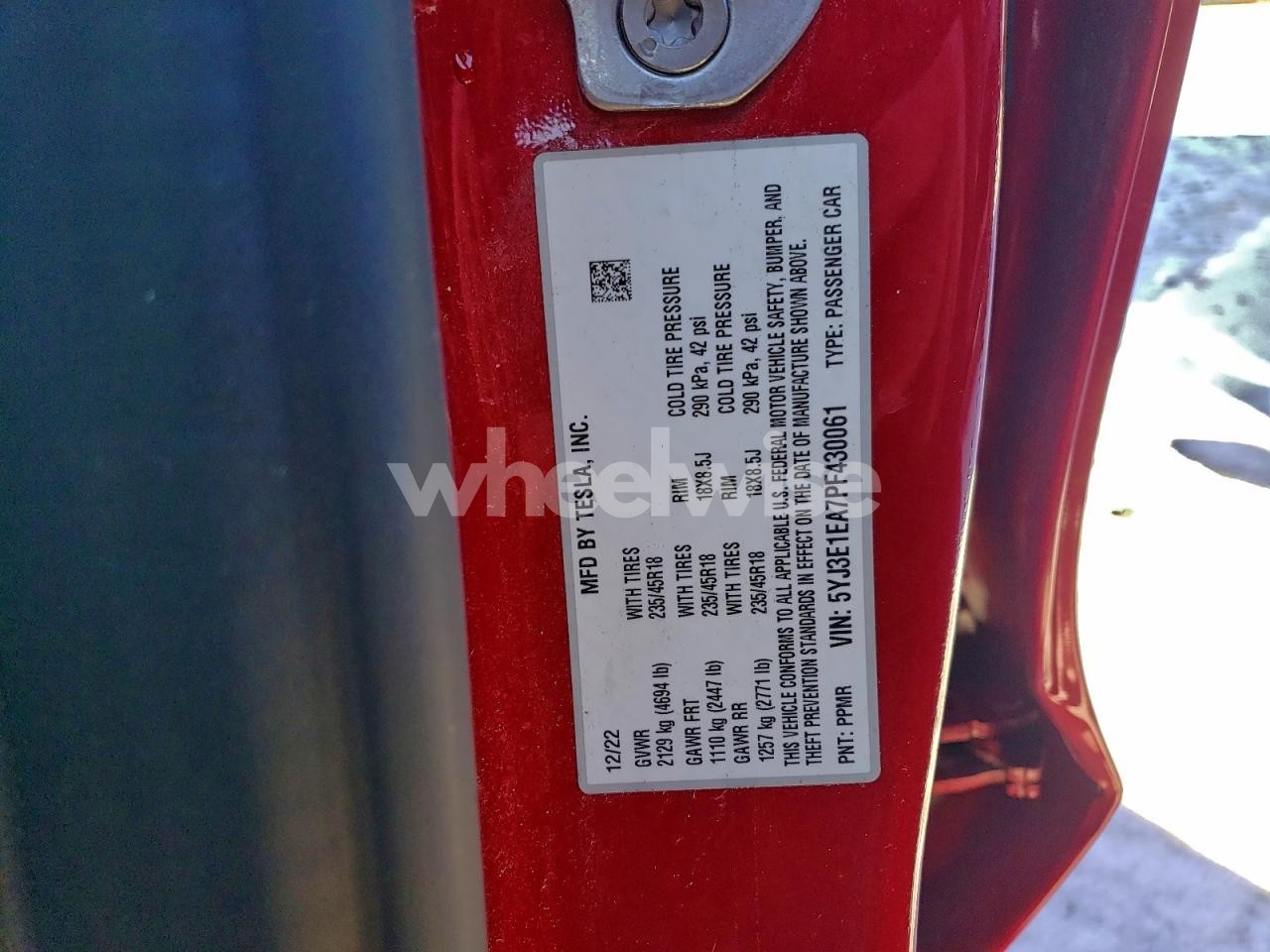 Photo 12 of 2023 TESLA MODEL 3 (VIN 5YJ3E1EA7PF430061)