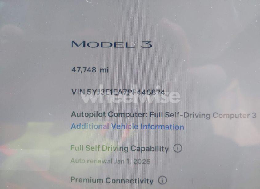 Photo 15 of 2023 Tesla Model 3 REAR-WHEEL DRIVE (VIN 5YJ3E1EA7PF446874)