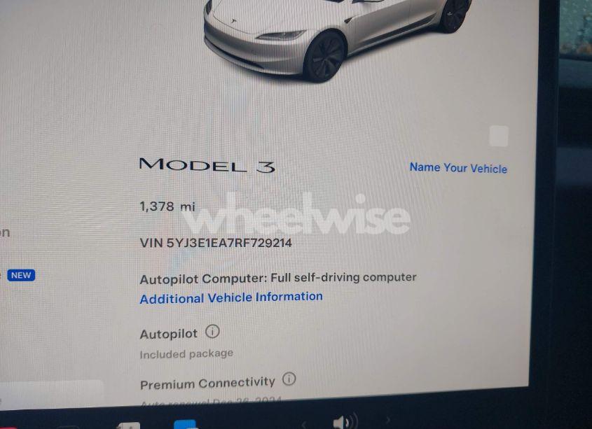 Photo 7 of 2024 Tesla Model 3 LONG RANGE DUAL MOTOR ALL-WHEEL DRIVE/REAR-WHEEL DRIVE (VIN 5YJ3E1EA7RF729214)