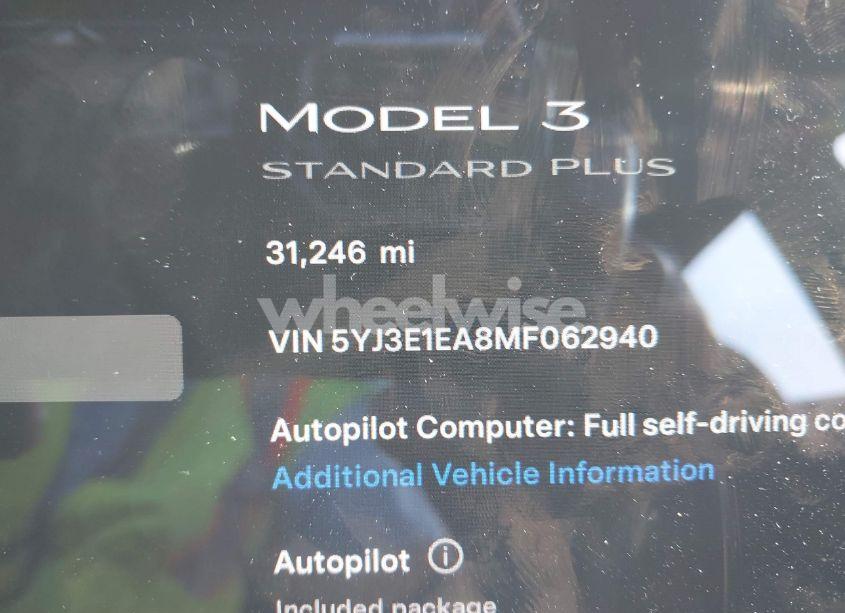 Photo 16 of 2021 Tesla Model 3 STANDARD RANGE PLUS REAR-WHEEL DRIVE (VIN 5YJ3E1EA8MF062940)