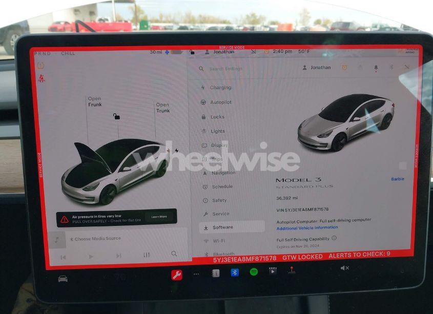 Photo 7 of 2021 Tesla Model 3 STANDARD RANGE PLUS REAR-WHEEL DRIVE (VIN 5YJ3E1EA8MF871578)