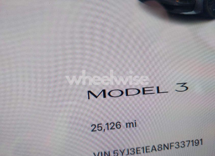 Photo 15 of 2022 Tesla Model 3 REAR-WHEEL DRIVE (VIN 5YJ3E1EA8NF337191)