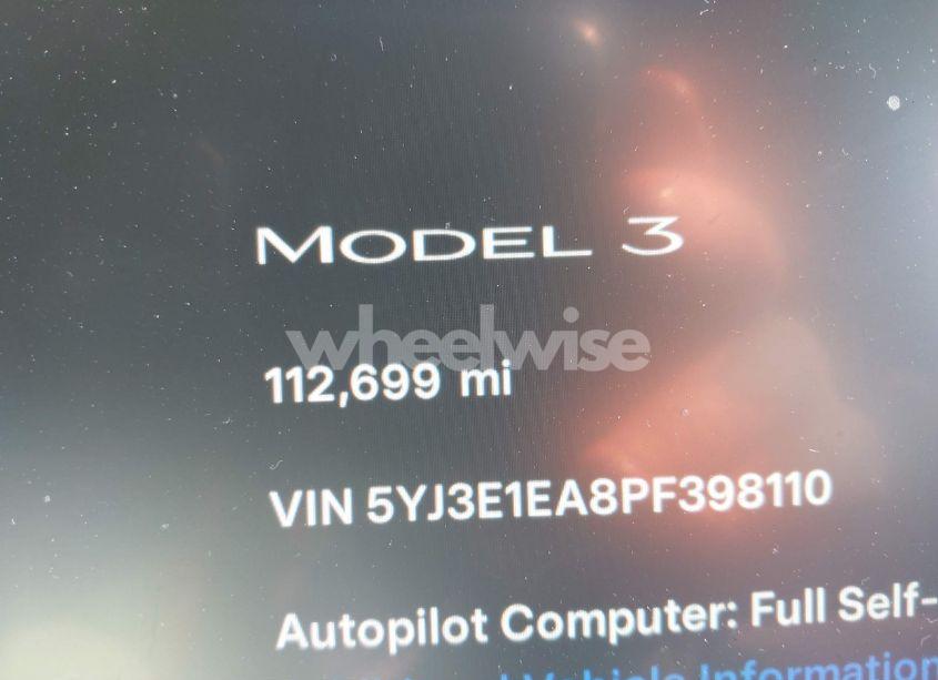 Photo 7 of 2023 Tesla Model 3 REAR-WHEEL DRIVE (VIN 5YJ3E1EA8PF398110)