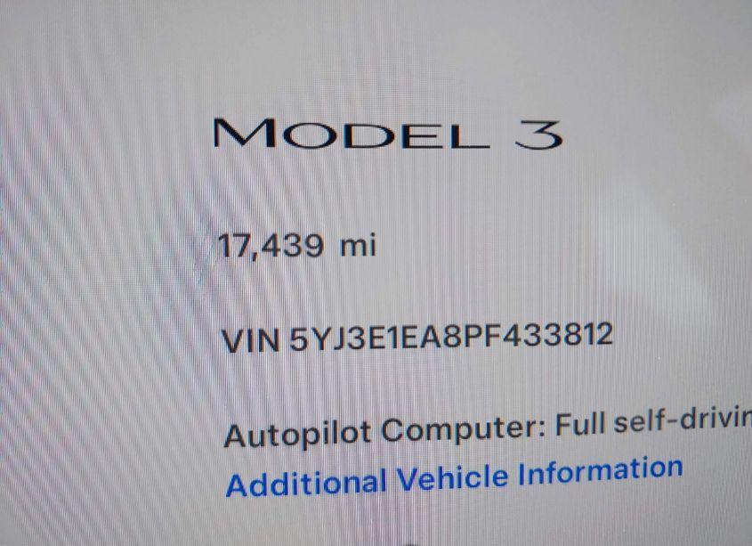 Photo 15 of 2023 Tesla Model 3 REAR-WHEEL DRIVE (VIN 5YJ3E1EA8PF433812)