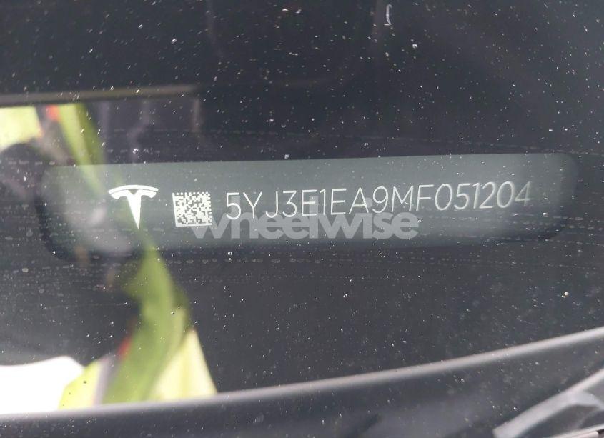 Photo 9 of 2021 Tesla Model 3 STANDARD RANGE PLUS REAR-WHEEL DRIVE (VIN 5YJ3E1EA9MF051204)