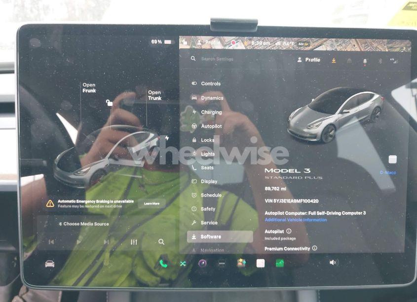 Photo 16 of 2021 Tesla Model 3 STANDARD RANGE PLUS REAR-WHEEL DRIVE (VIN 5YJ3E1EA9MF100420)