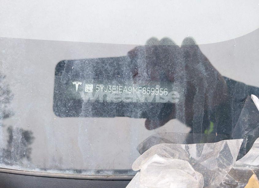 Photo 9 of 2021 Tesla Model 3 STANDARD RANGE PLUS REAR-WHEEL DRIVE (VIN 5YJ3E1EA9MF859956)