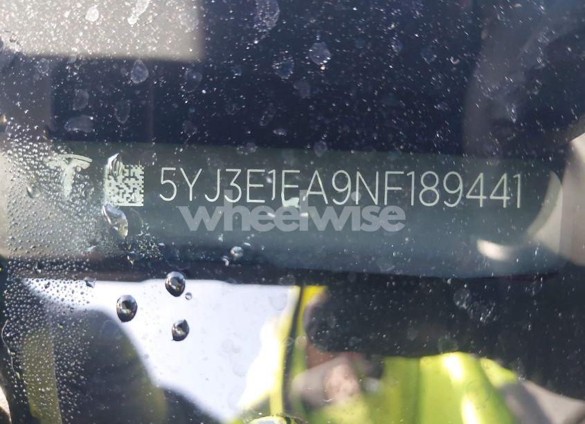 Photo 9 of 2022 Tesla Model 3 REAR-WHEEL DRIVE (VIN 5YJ3E1EA9NF189441)