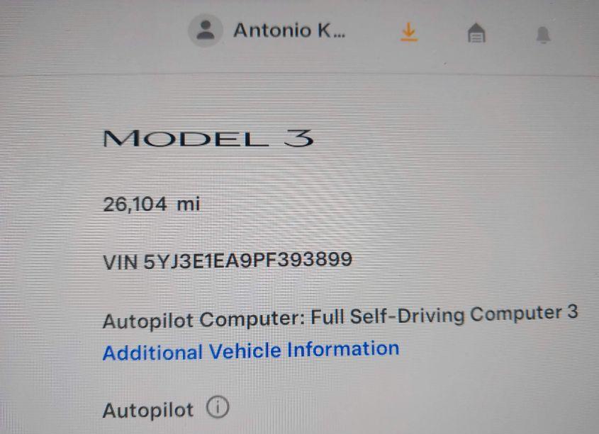 Photo 16 of 2023 Tesla Model 3 REAR-WHEEL DRIVE (VIN 5YJ3E1EA9PF393899)