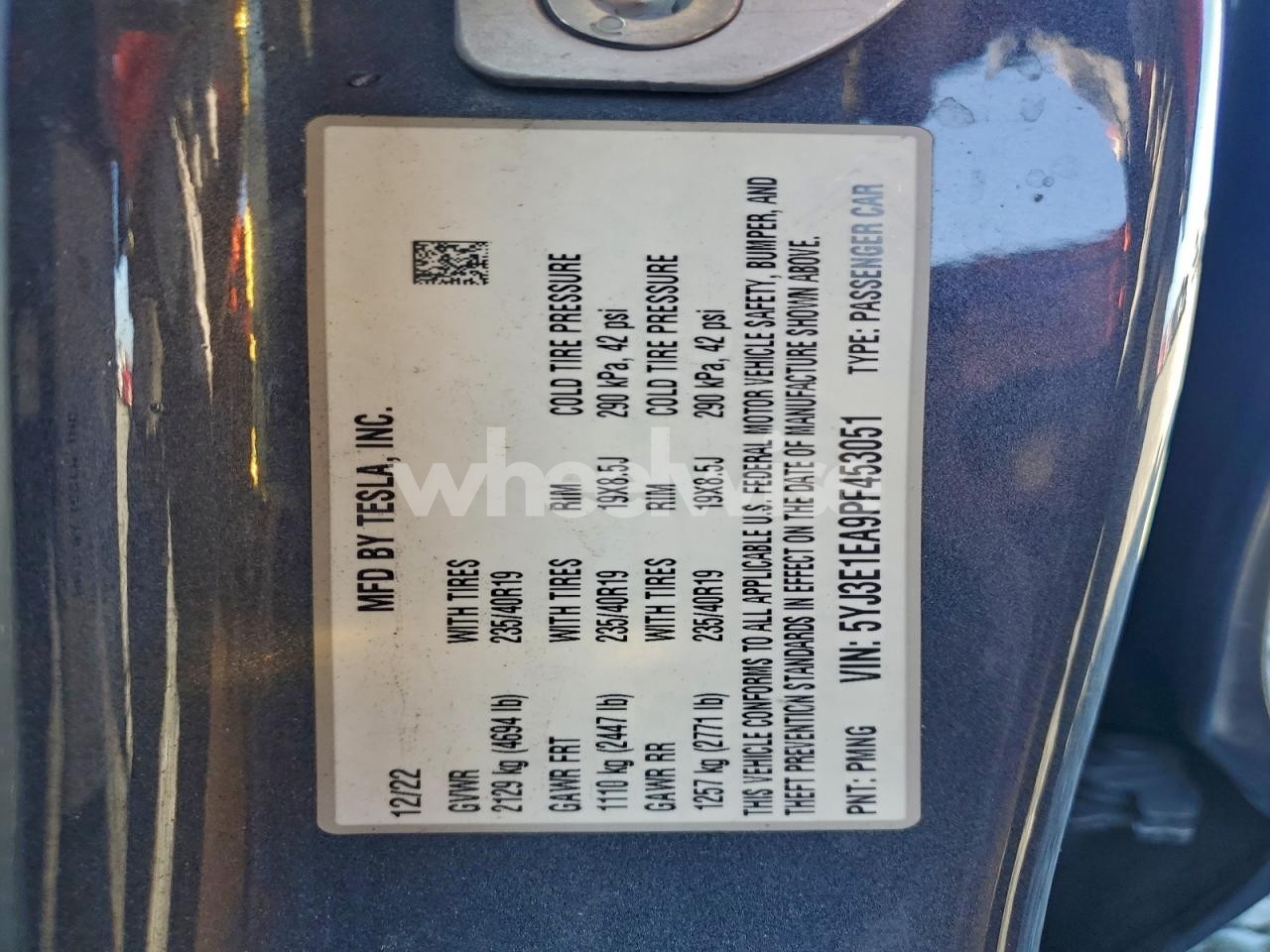 Photo 13 of 2023 TESLA MODEL 3 (VIN 5YJ3E1EA9PF453051)