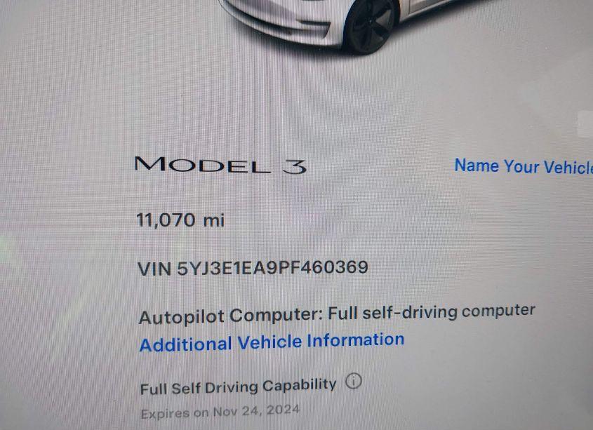 Photo 7 of 2023 Tesla Model 3 REAR-WHEEL DRIVE (VIN 5YJ3E1EA9PF460369)