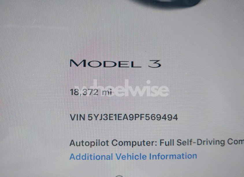 Photo 15 of 2023 Tesla Model 3 REAR-WHEEL DRIVE (VIN 5YJ3E1EA9PF569494)