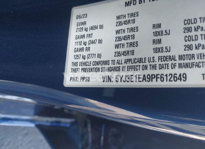 Photo 9 of 2023 Tesla Model 3 REAR-WHEEL DRIVE (VIN 5YJ3E1EA9PF612649)