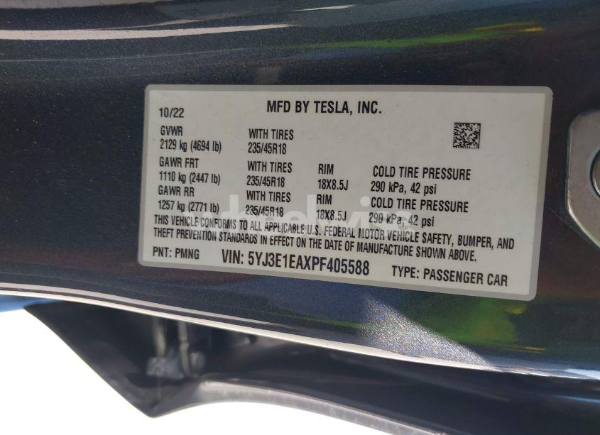 Photo 9 of 2023 Tesla Model 3 REAR-WHEEL DRIVE (VIN 5YJ3E1EAXPF405588)