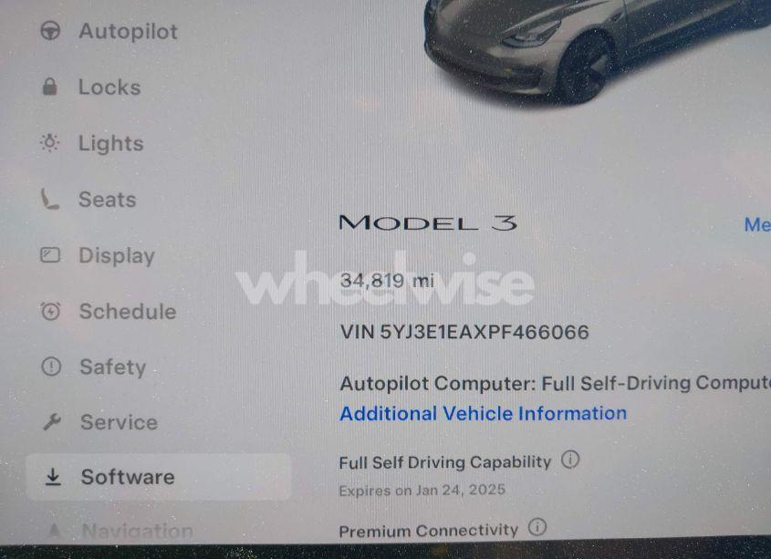 Photo 7 of 2023 Tesla Model 3 REAR-WHEEL DRIVE (VIN 5YJ3E1EAXPF466066)