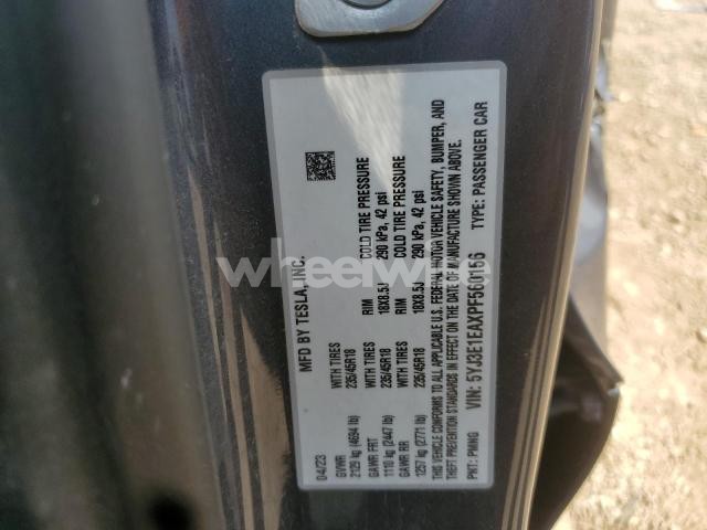 Photo 5 of 2023 TESLA MODEL 3 (VIN 5YJ3E1EAXPF560156)