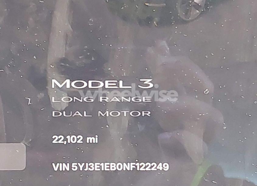 Photo 9 of 2022 Tesla Model 3 LONG RANGE DUAL MOTOR ALL-WHEEL DRIVE (VIN 5YJ3E1EB0NF122249)