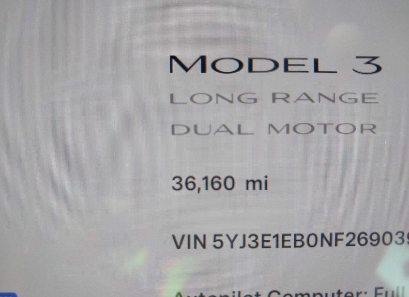 Photo 16 of 2022 Tesla Model 3 LONG RANGE DUAL MOTOR ALL-WHEEL DRIVE (VIN 5YJ3E1EB0NF269039)