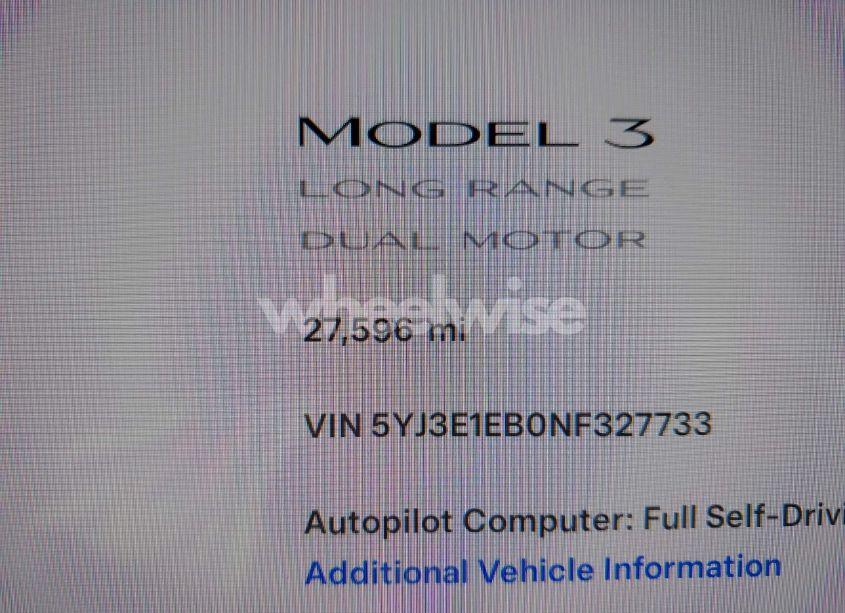 Photo 15 of 2022 Tesla Model 3 (VIN 5YJ3E1EB0NF327733)