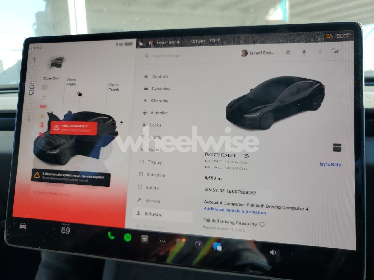 Photo 9 of 2025 TESLA MODEL 3 (VIN 5YJ3E1EB0SF969297)